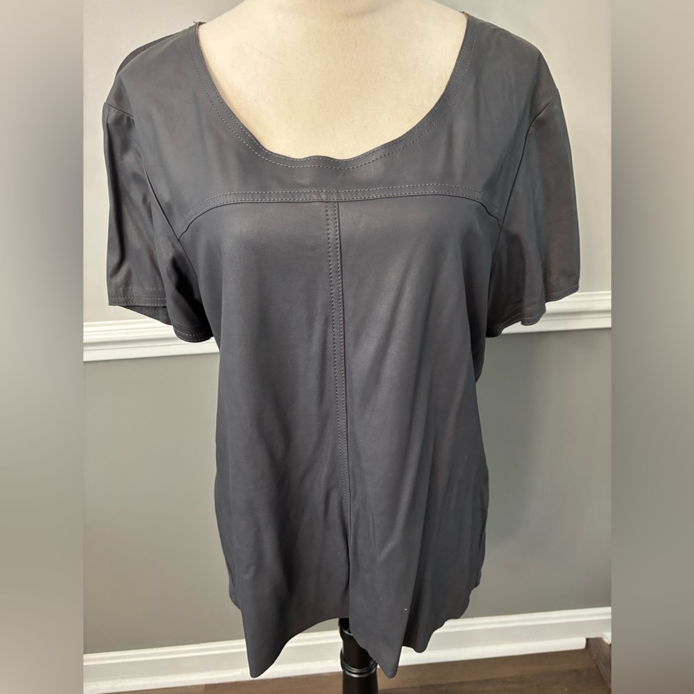 Trouvé LEATHER Gray Women's Top